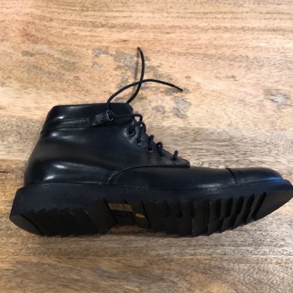 CINTI BLACK MILITARY STYLE BLACK BOOTS MEN MADE IN ITALY - Picture 3 of 4